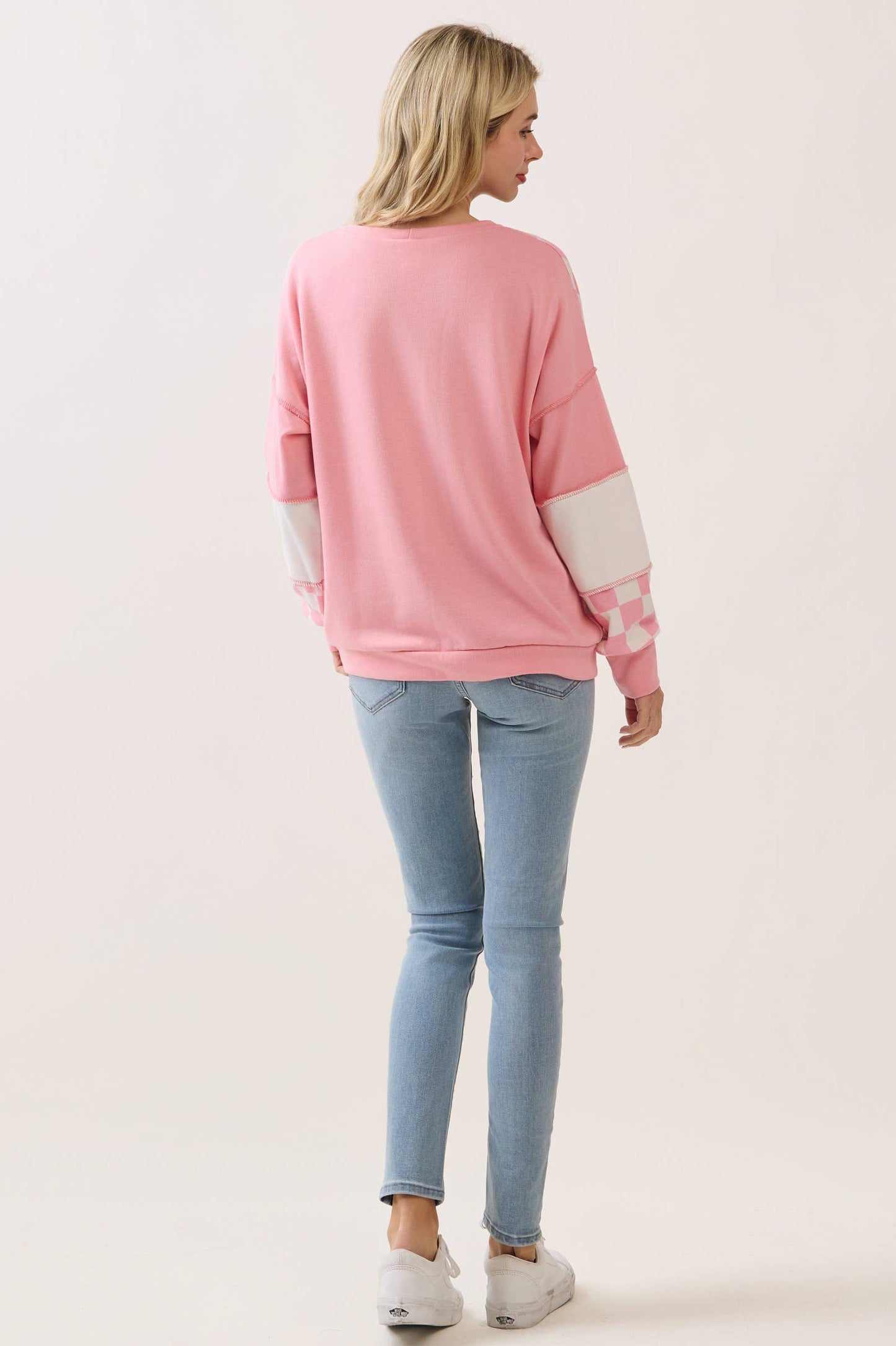 Pink Checker Pullover