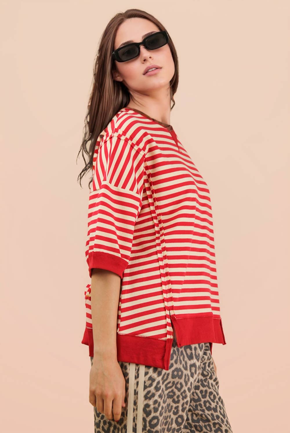 Ava Stripe Casual Knit Top