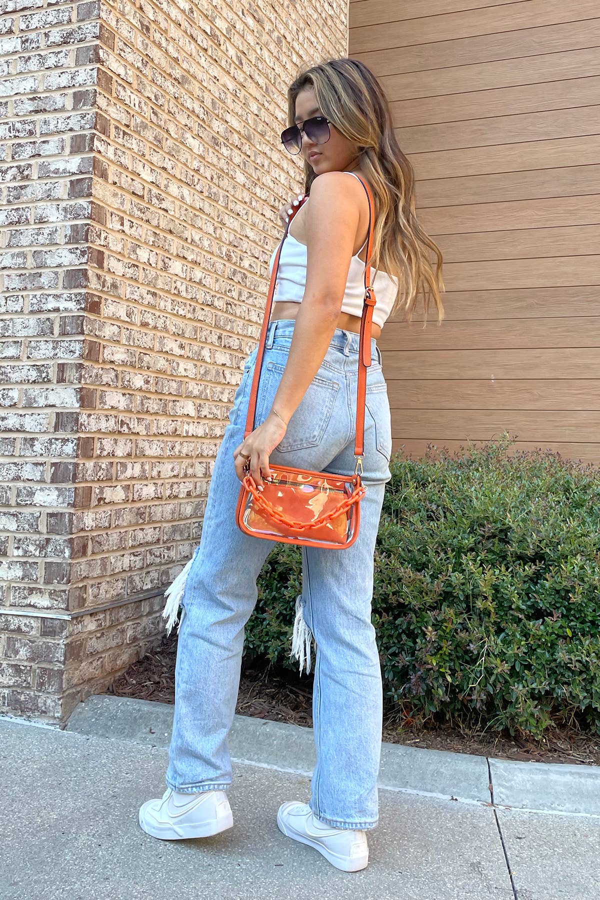 Jessica Stadium Clear Crossbody Bag – Chain Strap