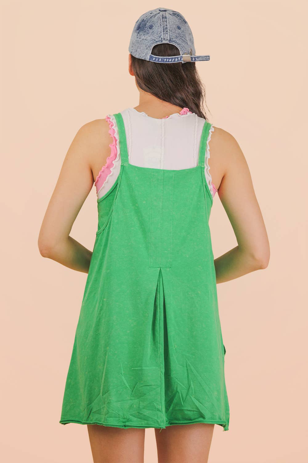 Mineral Washed Dress with Shorts Inside 