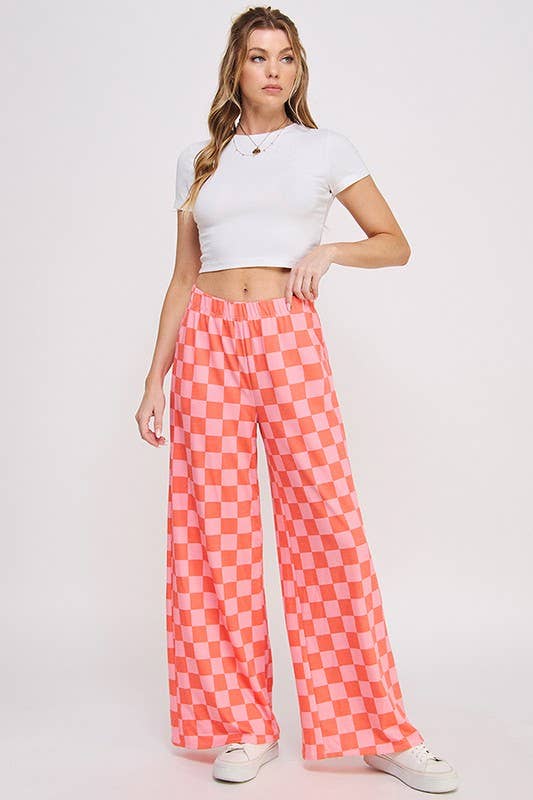 Plus Checkerboard Pants