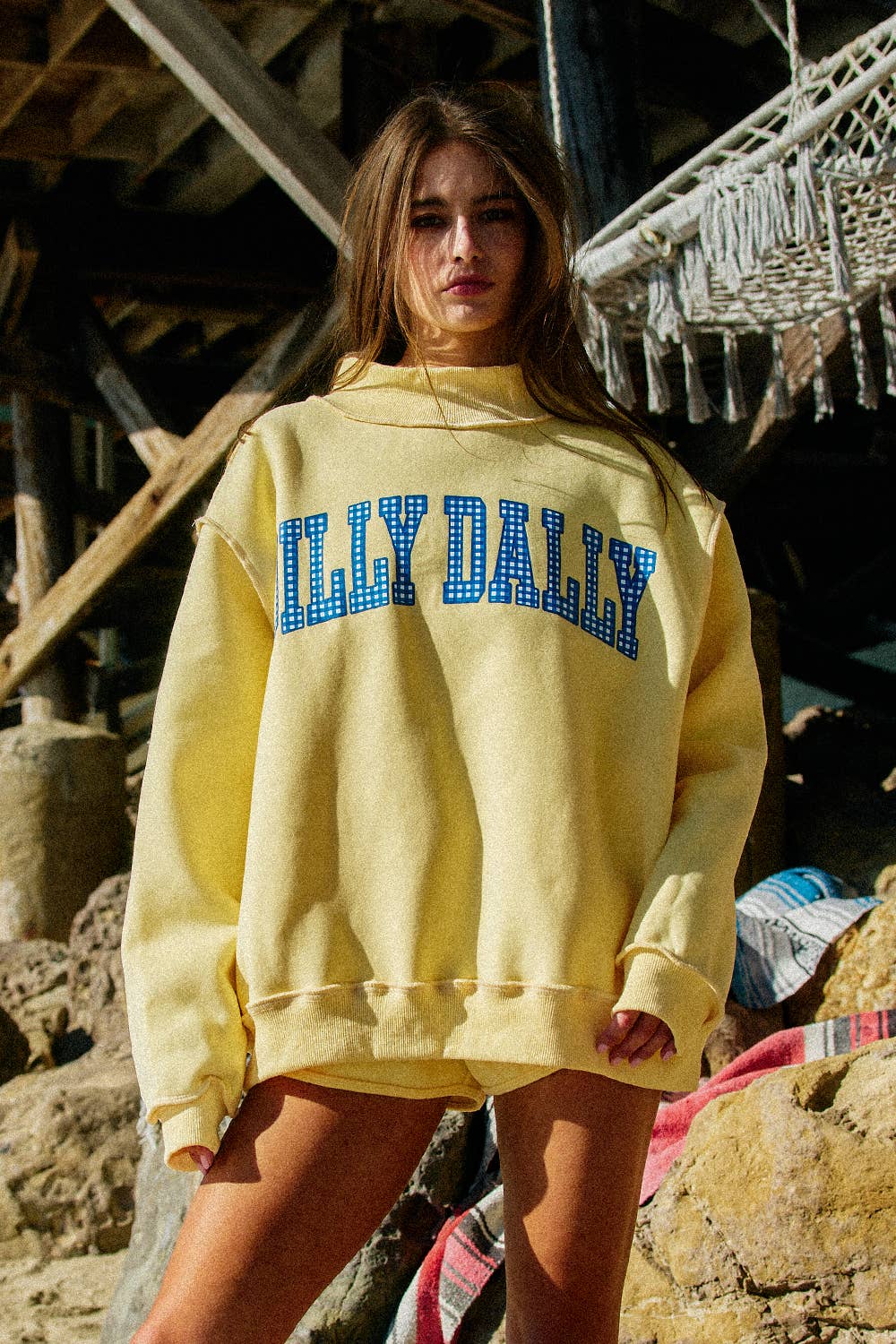 Dilly Dally / Lolly Gag Reversible Mock Neck Sweatshirt
