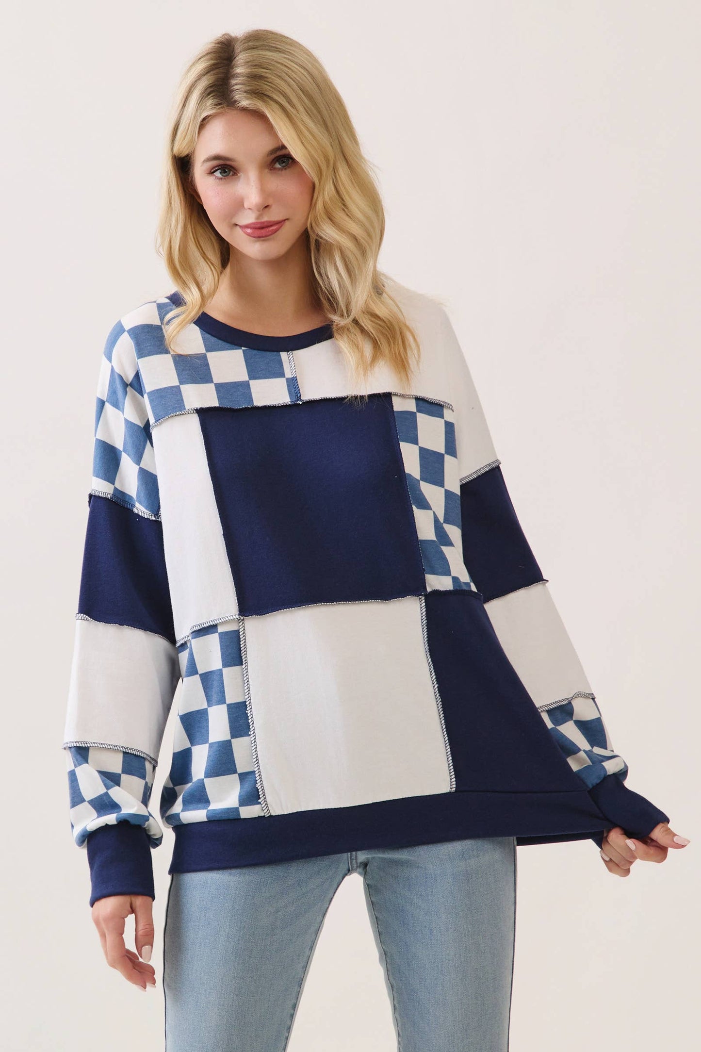 Pink Checker Pullover