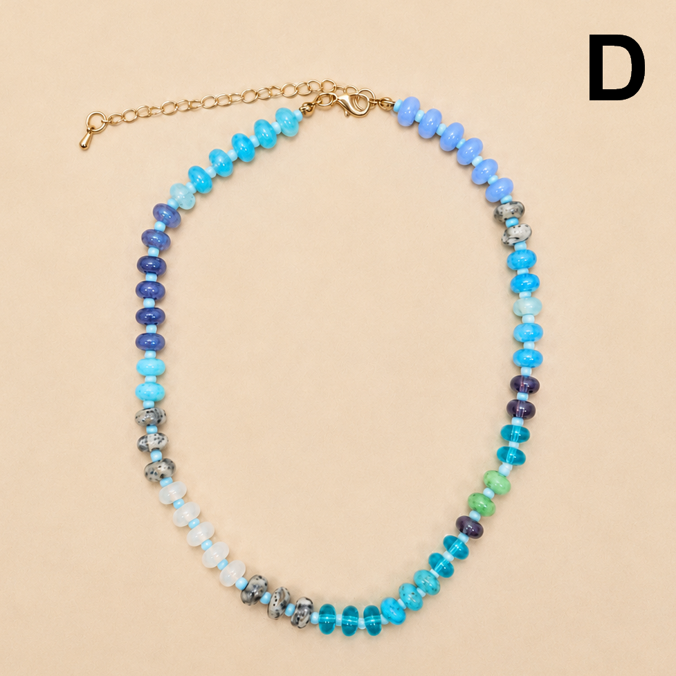 Stone Glass Bead Necklace