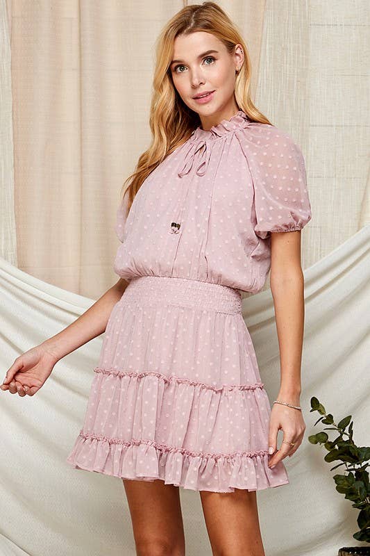 Marsala Dot Dress