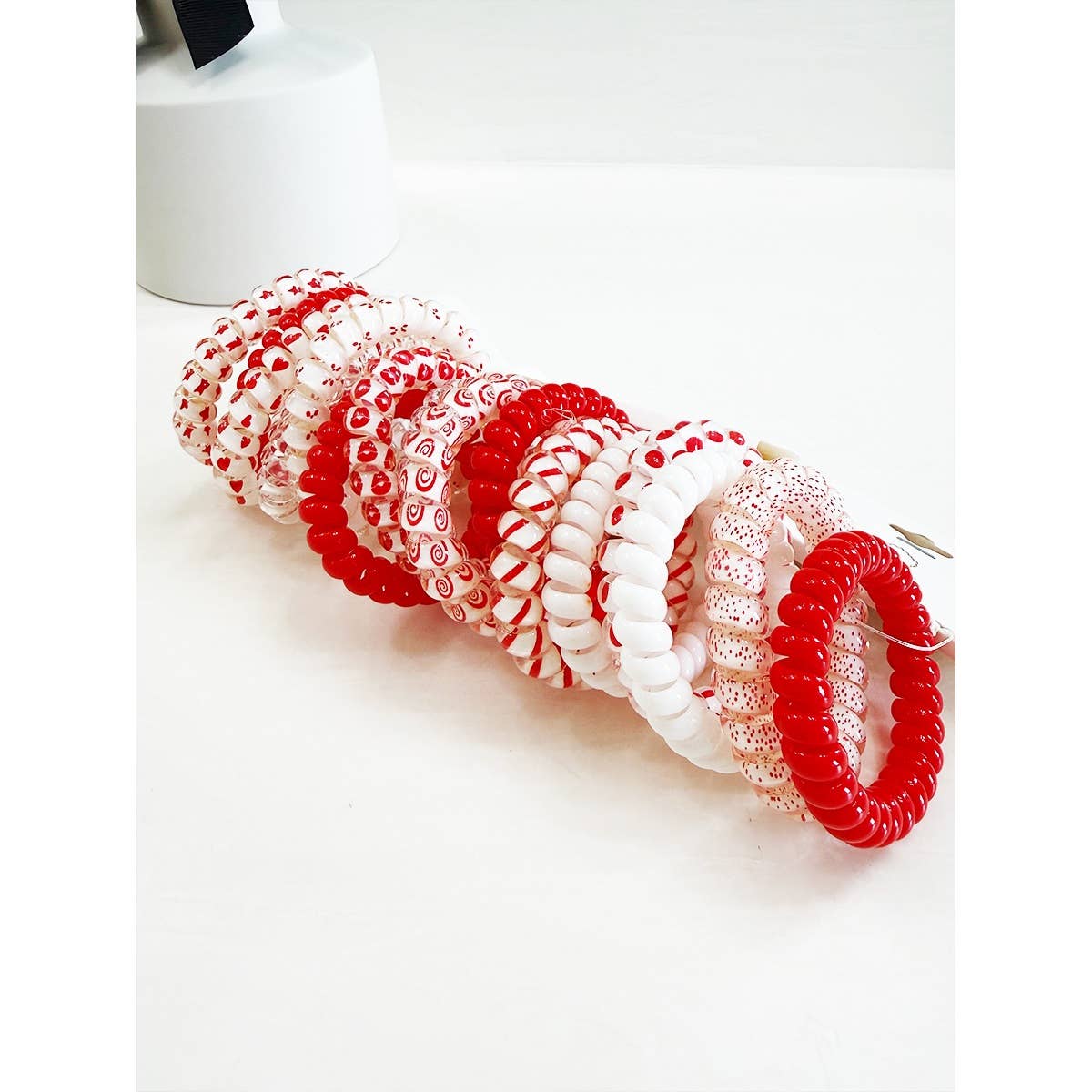 Red Spiral Hair Ties