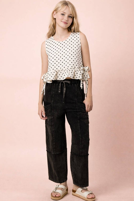 Olivia Side Tie Dot Top