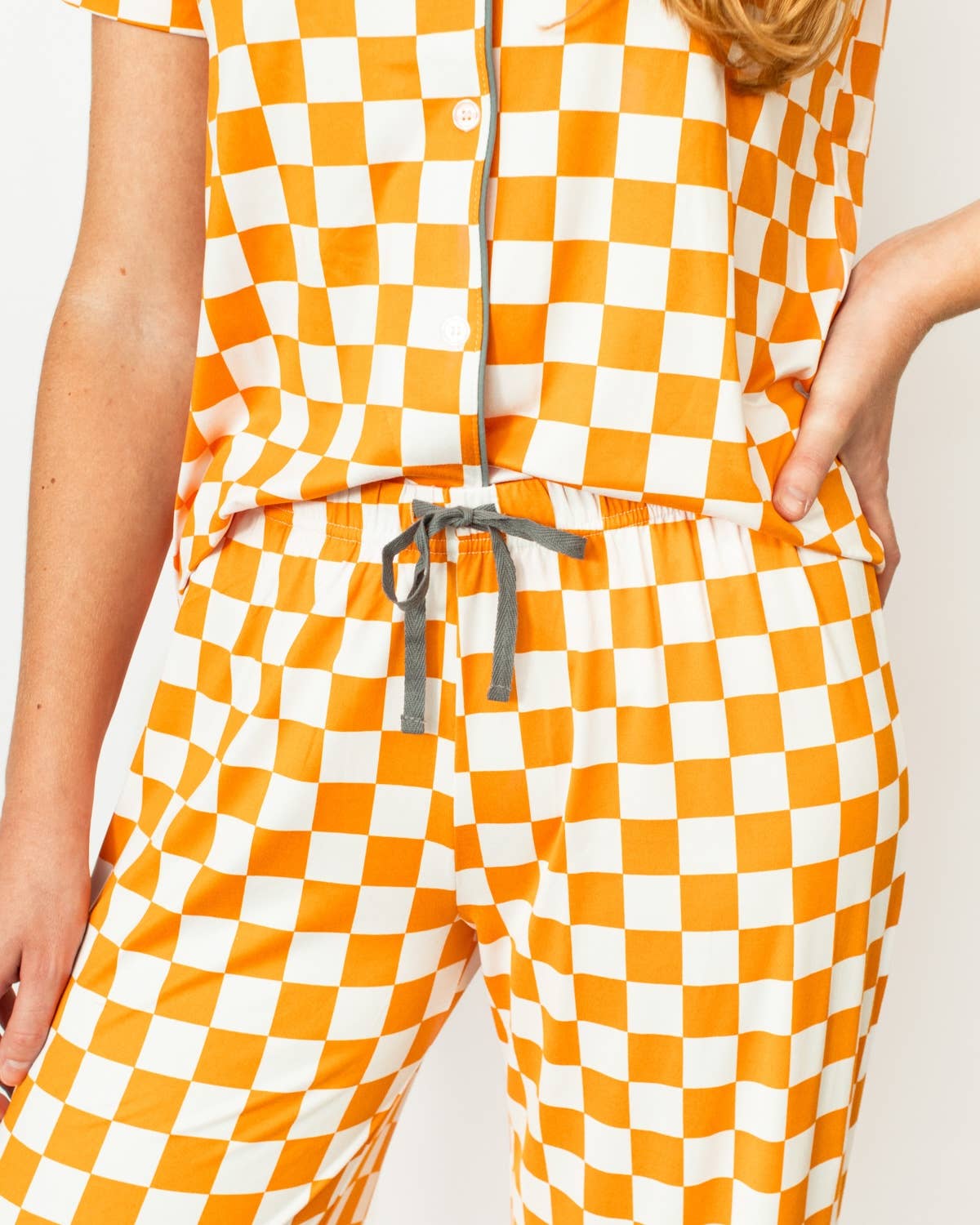 Checkerboard Sleep Pants White/Orange