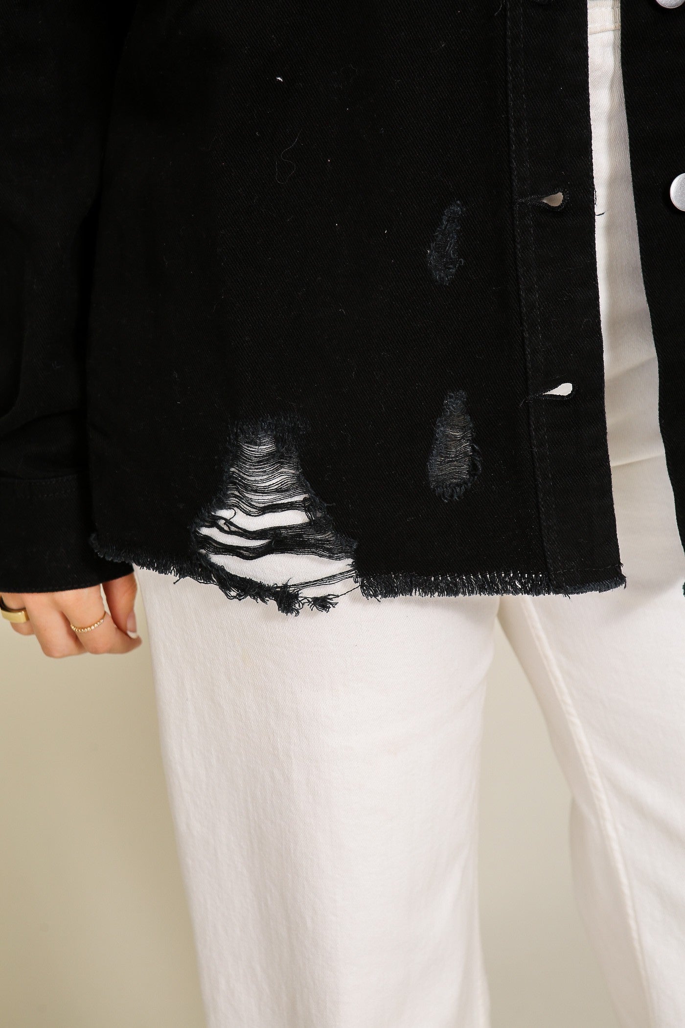 Distressed Oversized Denim Jacket