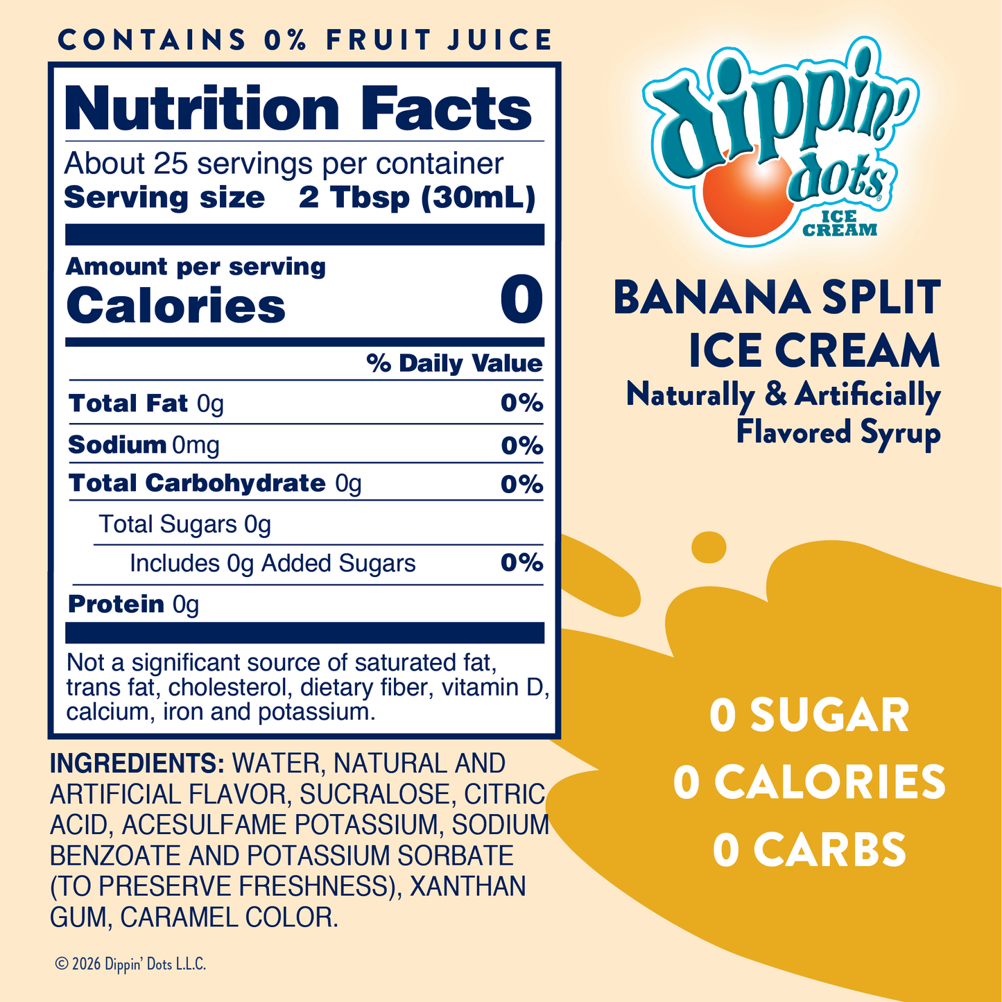 Dippin' Dots® Banana Split Ice Cream Syrup