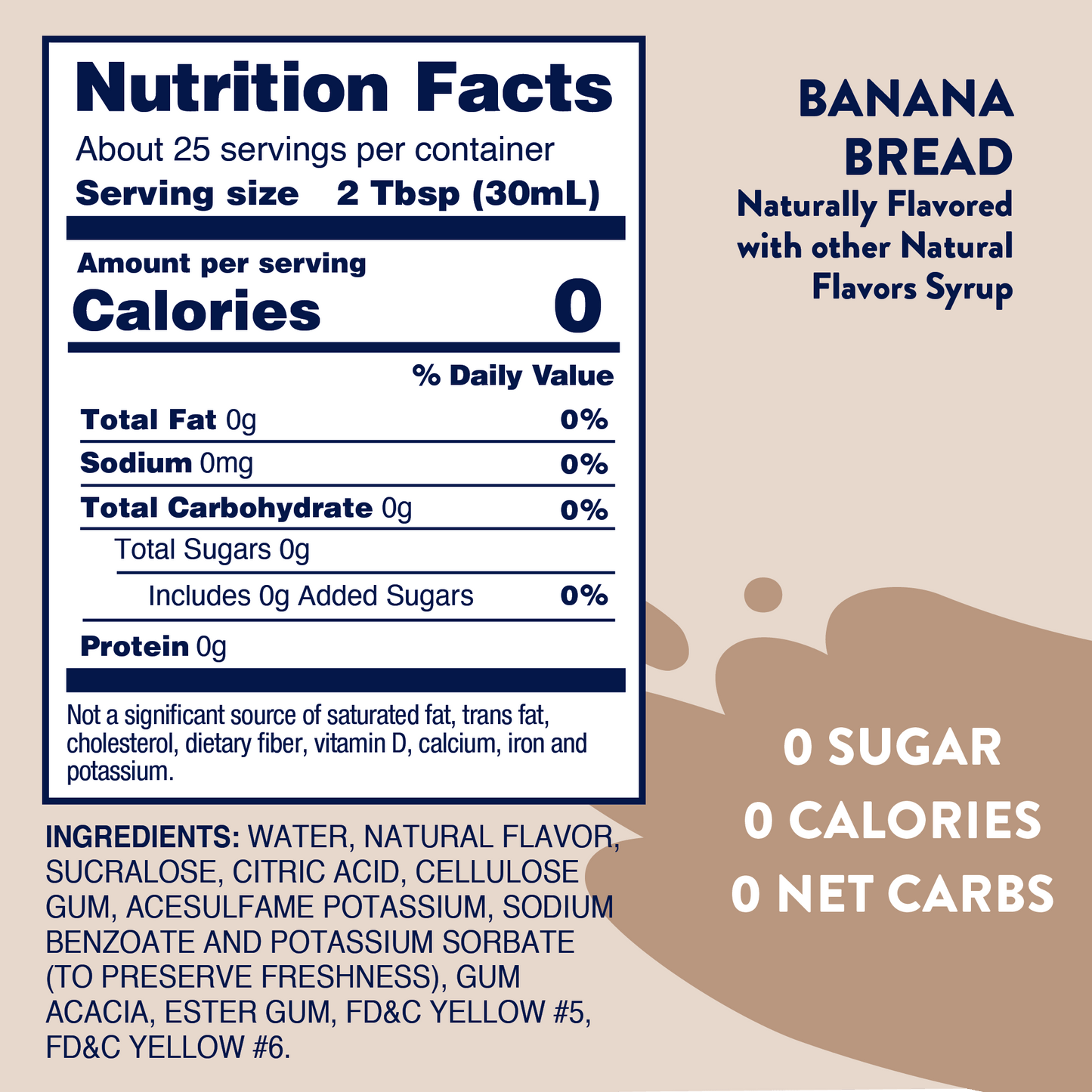 Sugar Free Banana Bread Syrup - 750ml