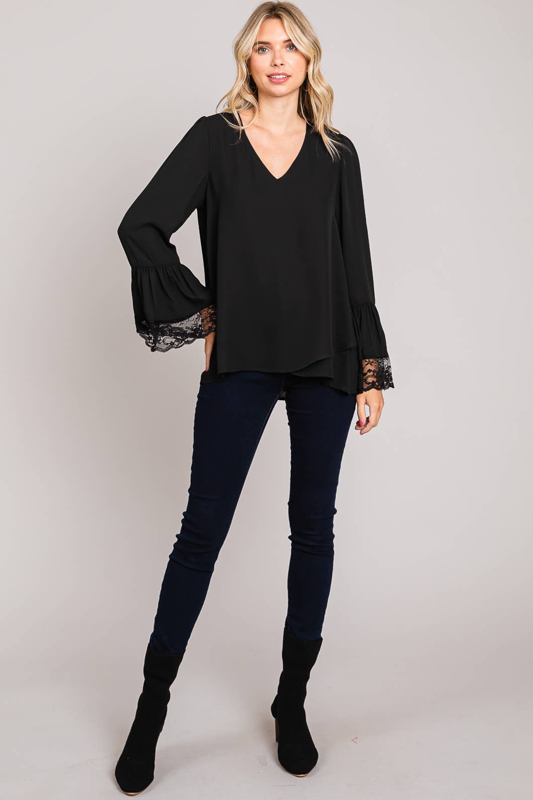 Lace Detail Long Sleeve Top