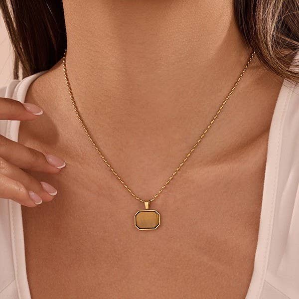 18K Tarnish Free Gemstone Necklace