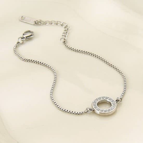 18K Stainless Steel Gemstone Bracelet