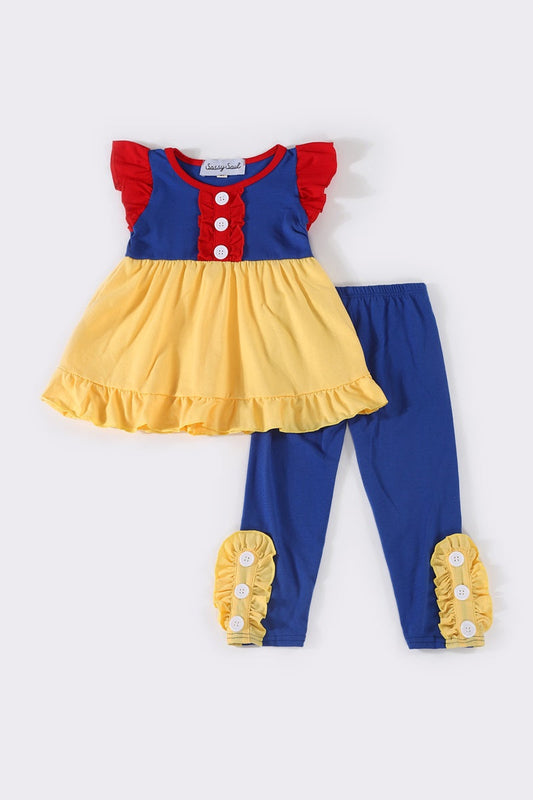 Girls Snow White Ruffle Pants Set