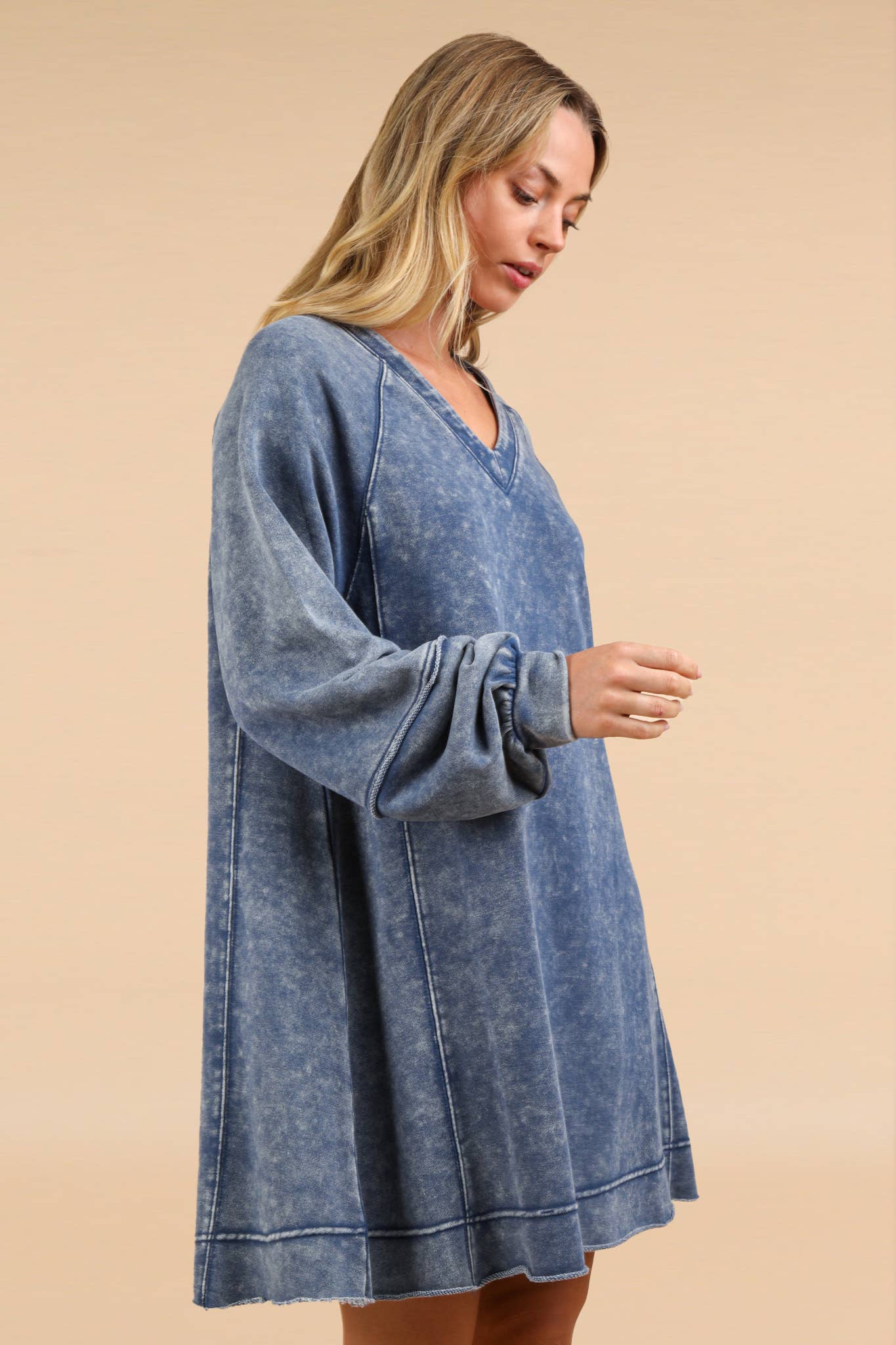 Mineral Washed Oversized Mini Dress