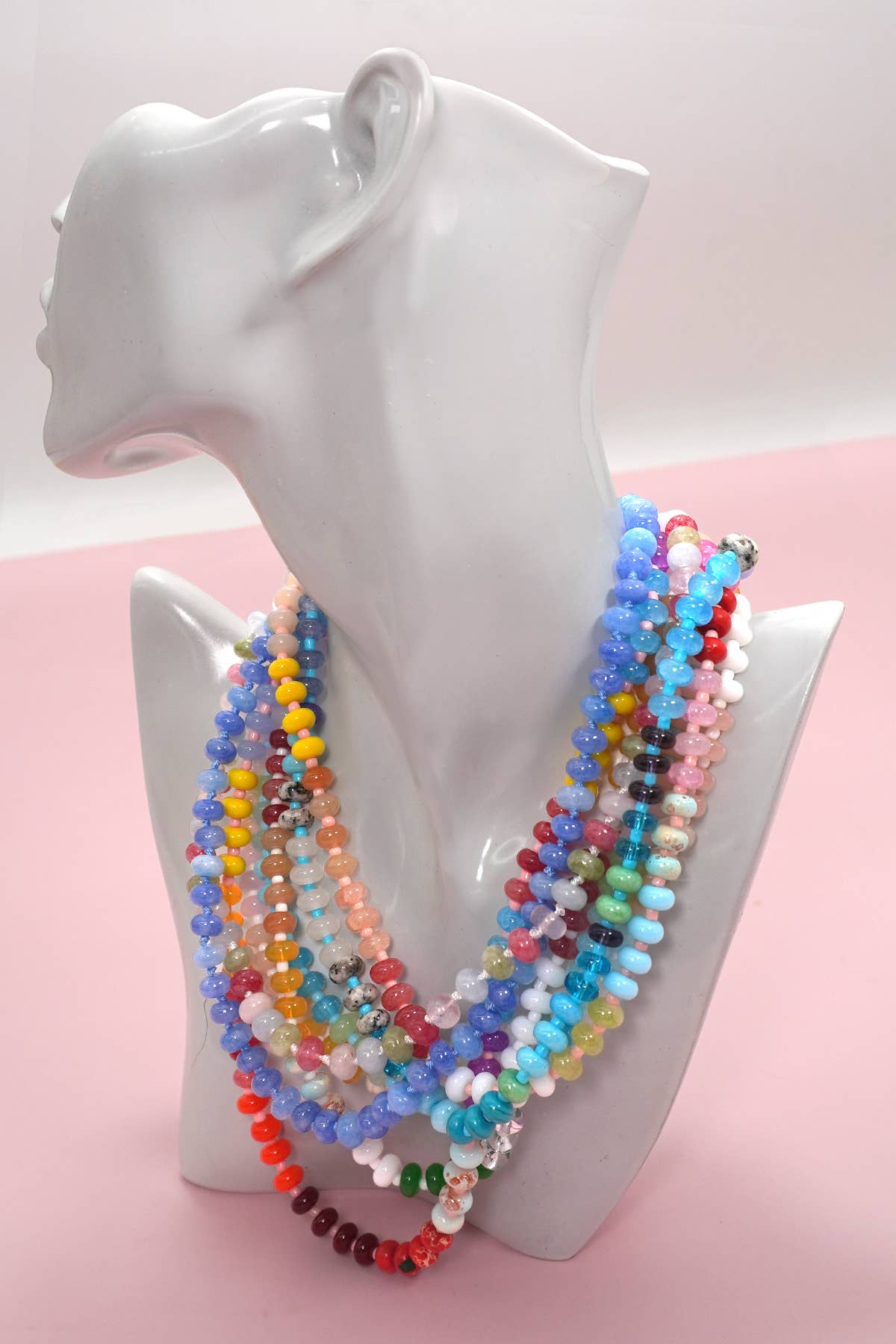 Stone Glass Bead Necklace