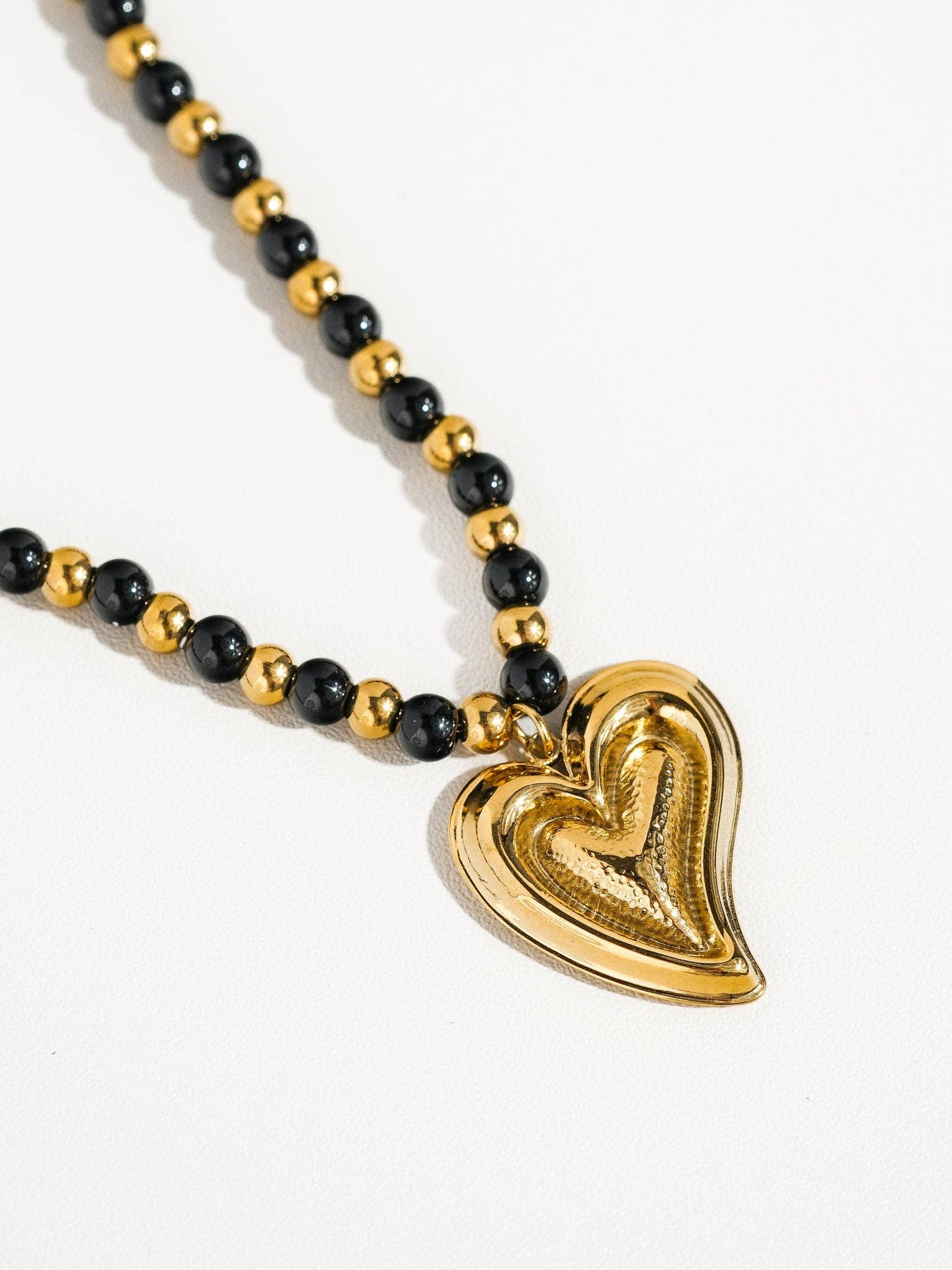 Sappho 18K Gold Heart Beaded Necklace