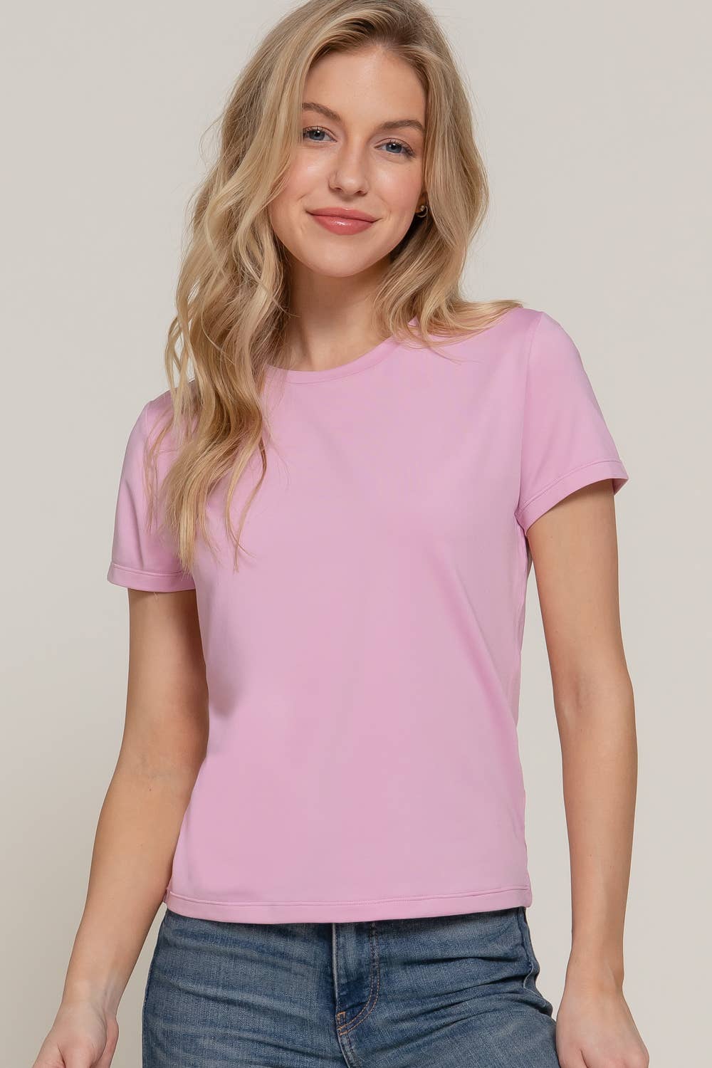 Short Sleeve Butter Soft Round Neck Top