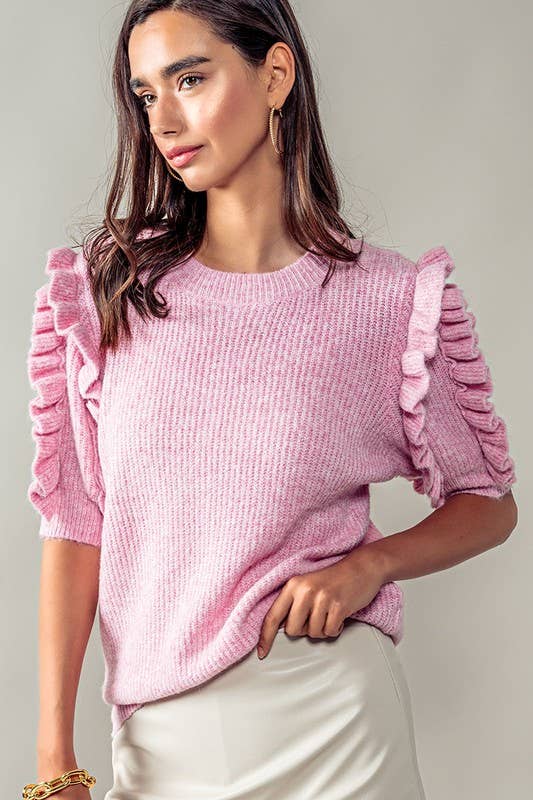 Ruffled and Ribbed Top