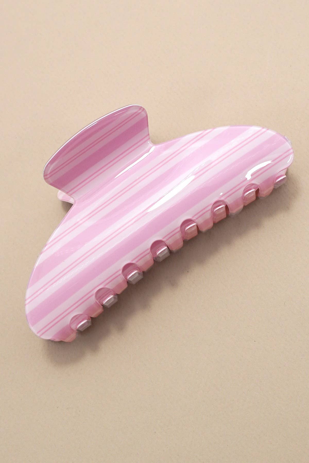 Oval Stripe Hair Claw Clip