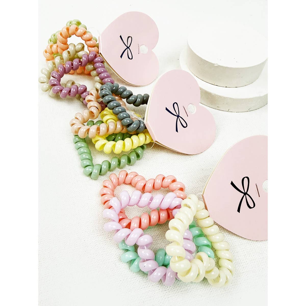 Heart Shape of Spiral Hair Tie Set