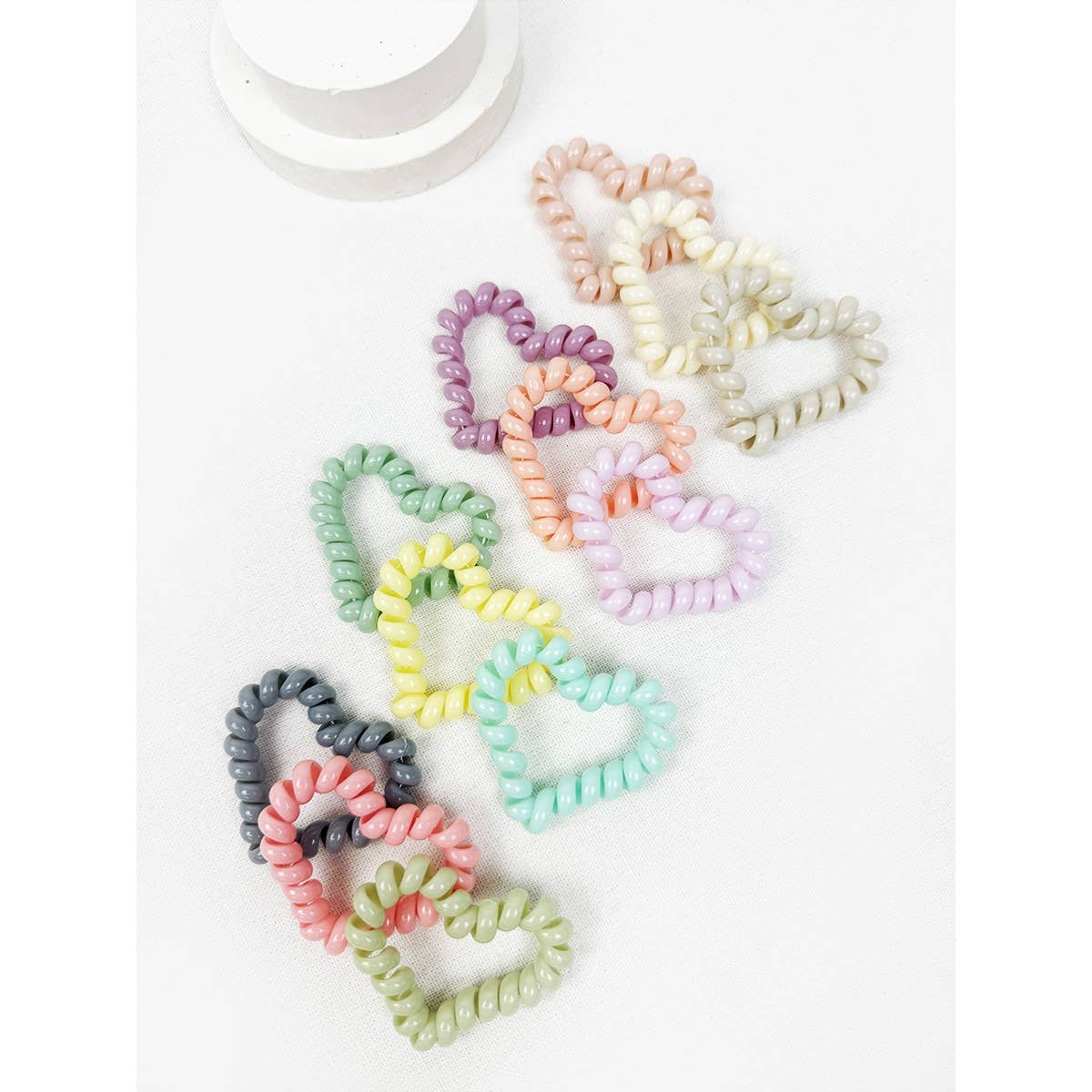 Heart Shape of Spiral Hair Tie Set