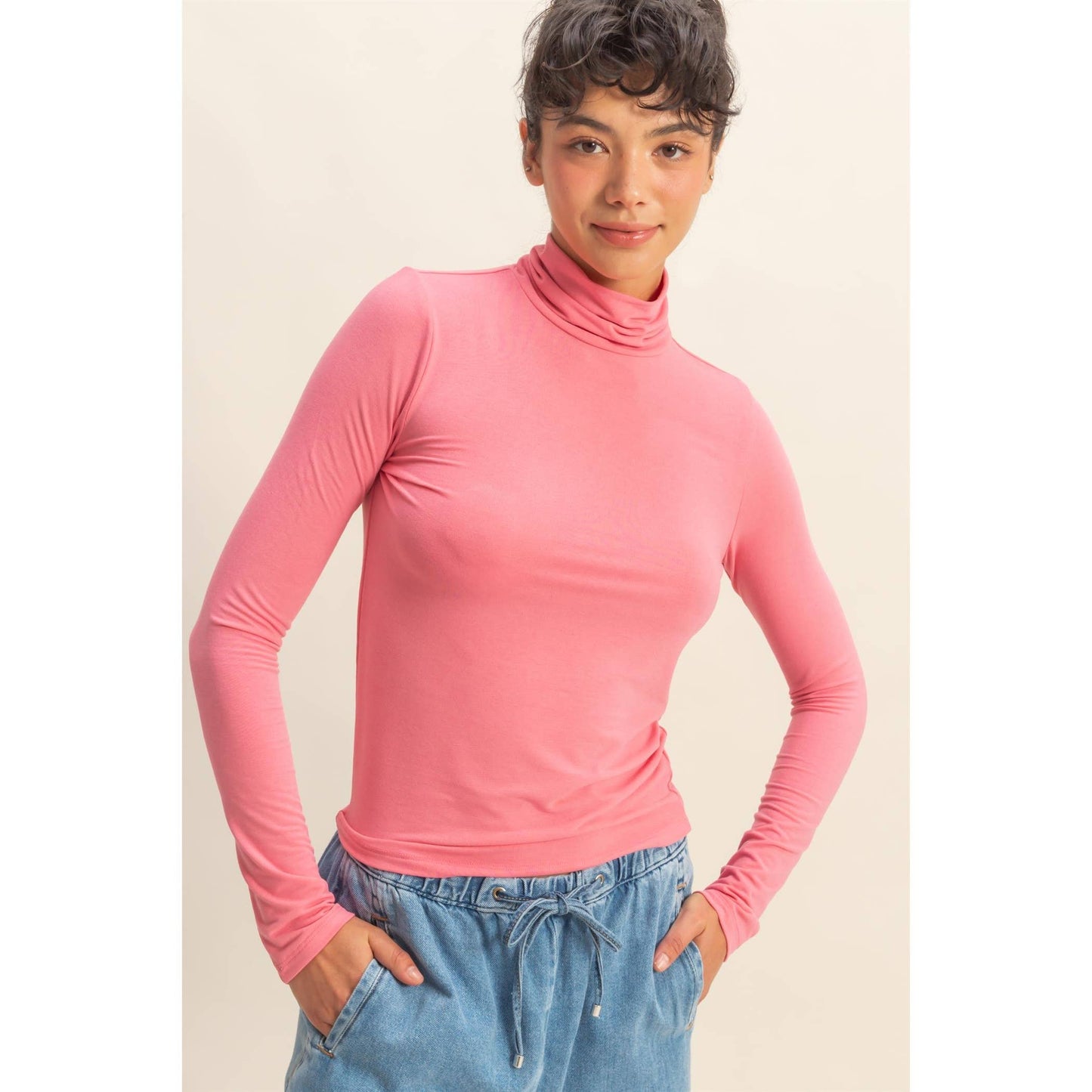 Turtleneck Long Sleeve Fitted Top