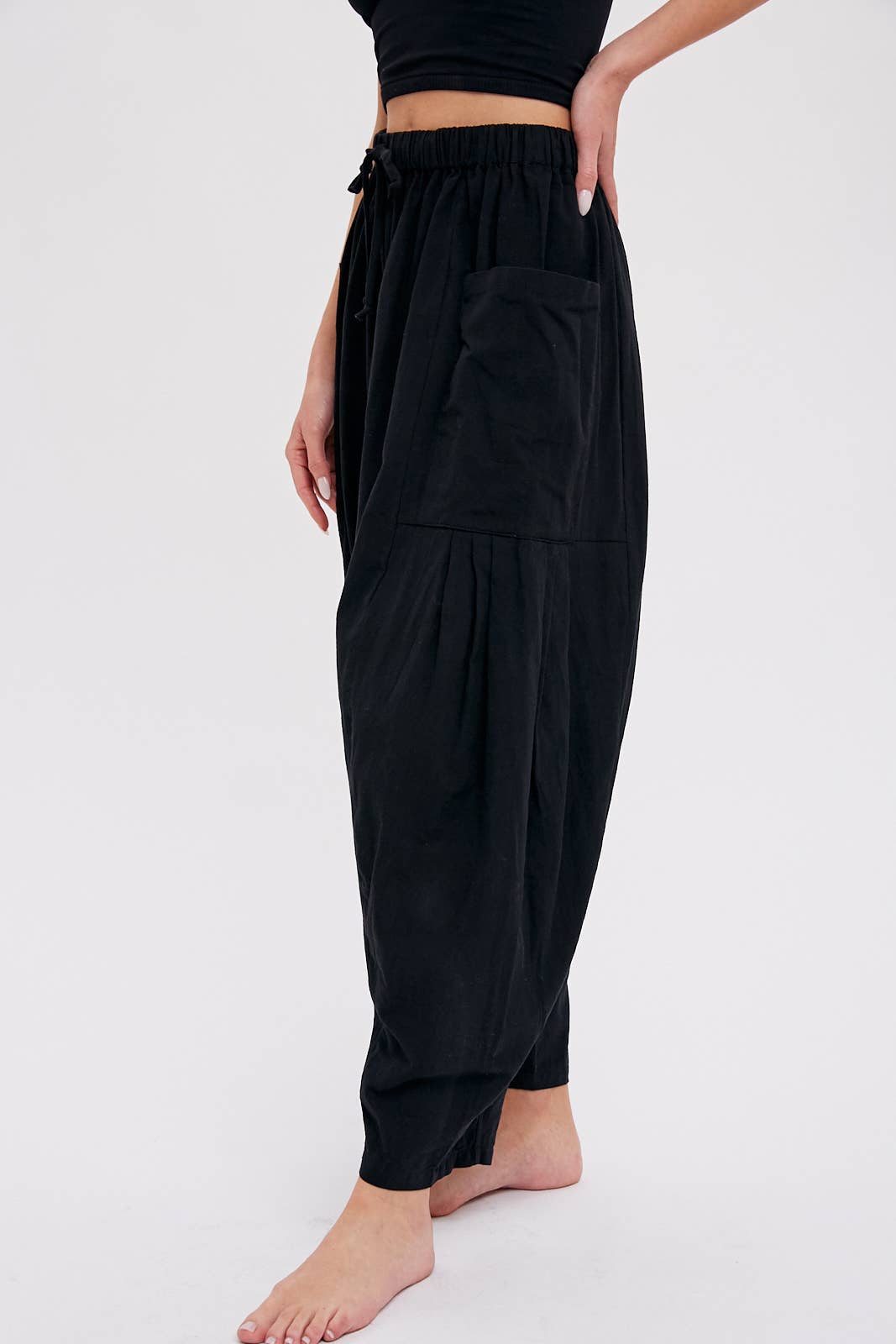 Linen Blend Wide Leg Pants
