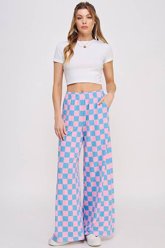 Plus Checkerboard Pants