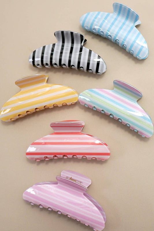Oval Stripe Hair Claw Clip