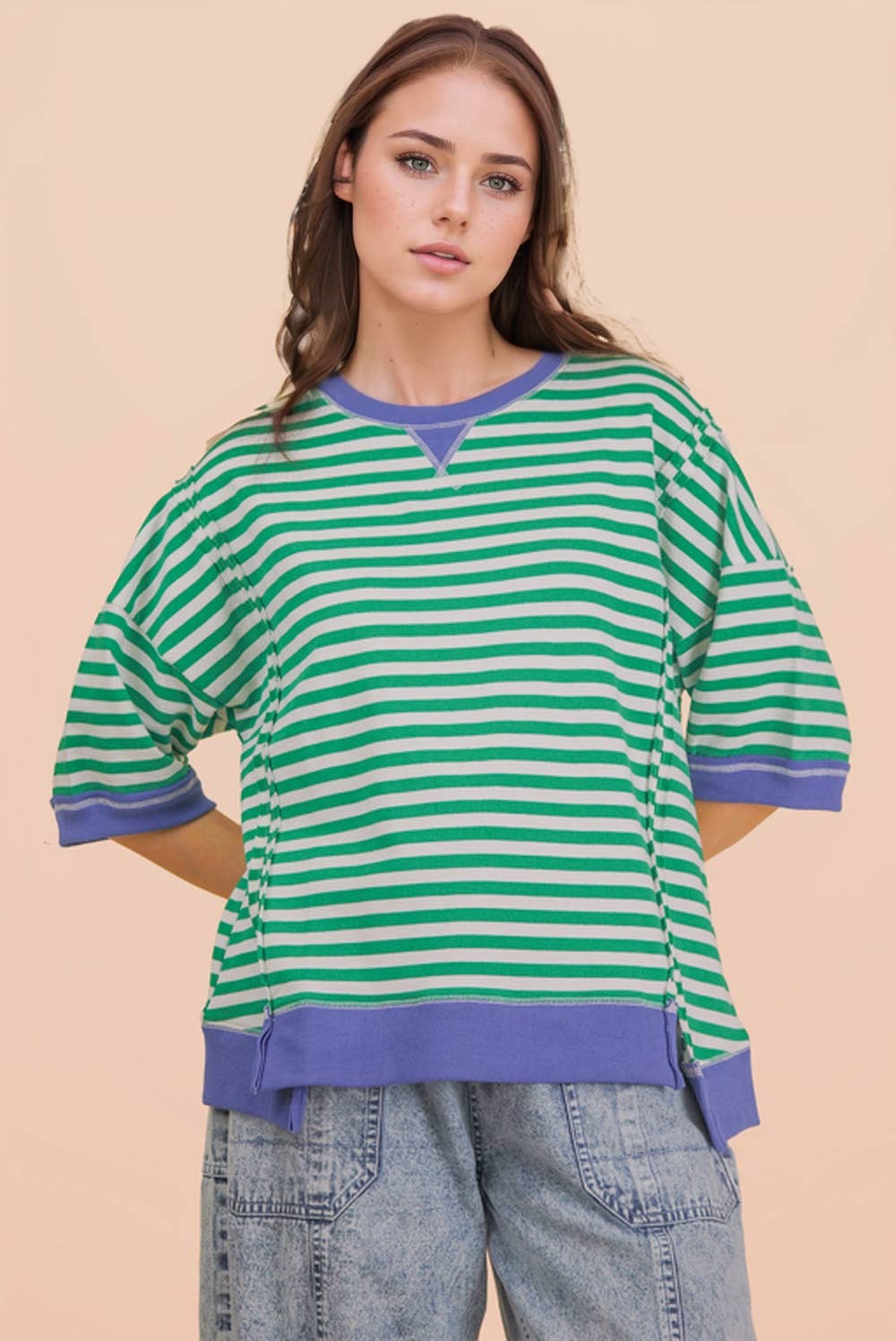 Ava Stripe Casual Knit Top