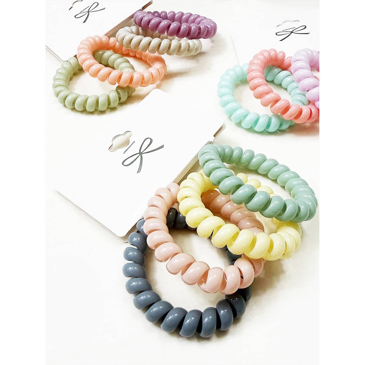 Pastel Spiral Hair Tie Set