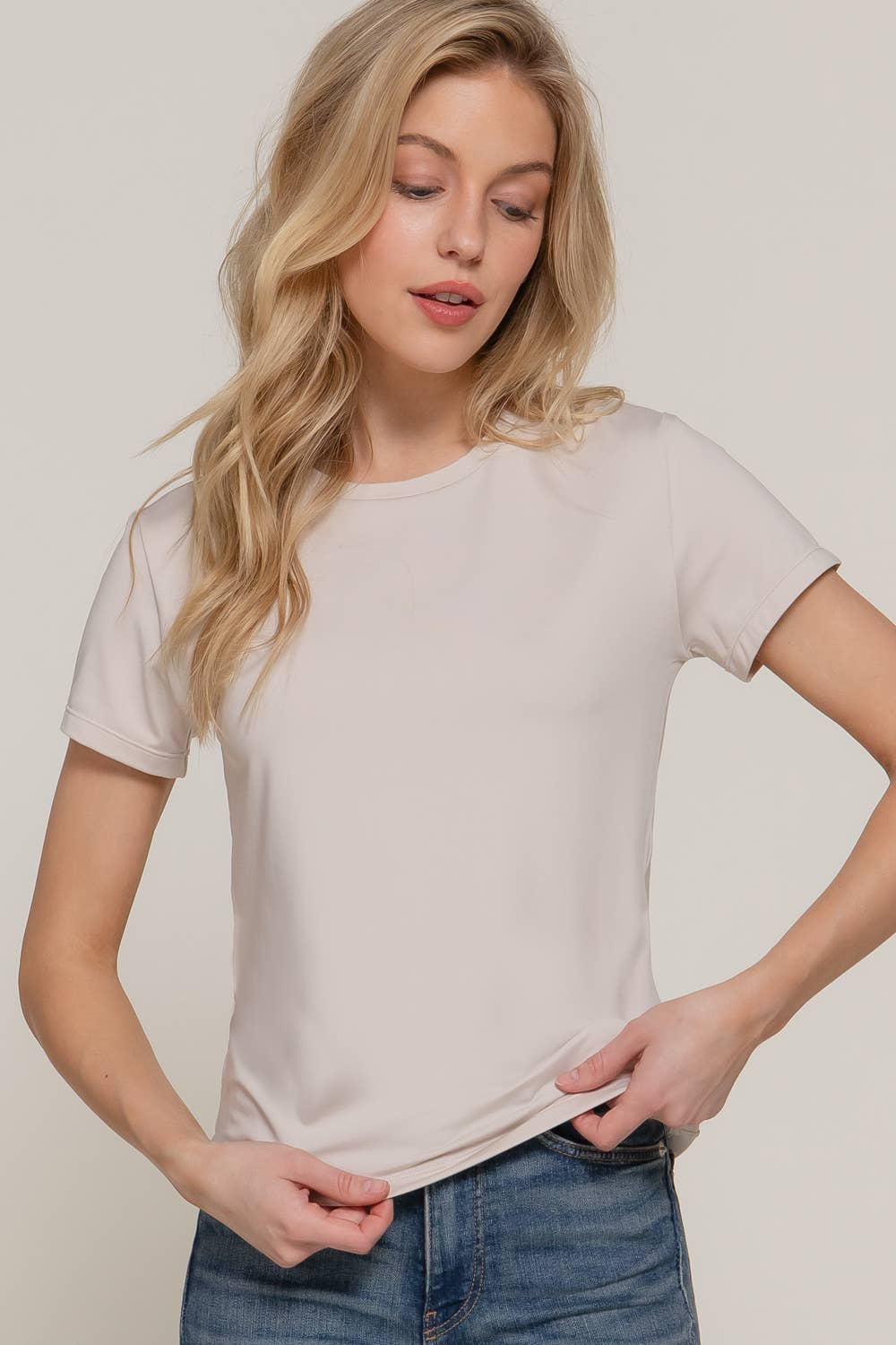 Short Sleeve Butter Soft Round Neck Top
