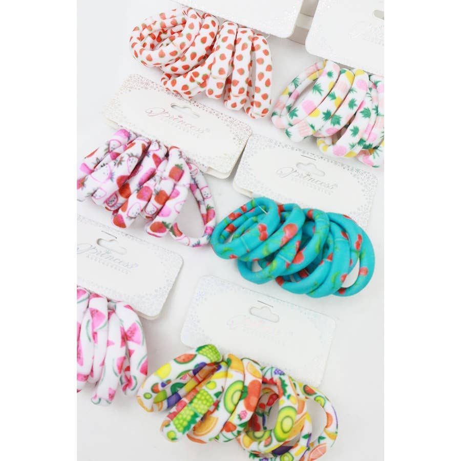 Fruit Print Hair Tie Set