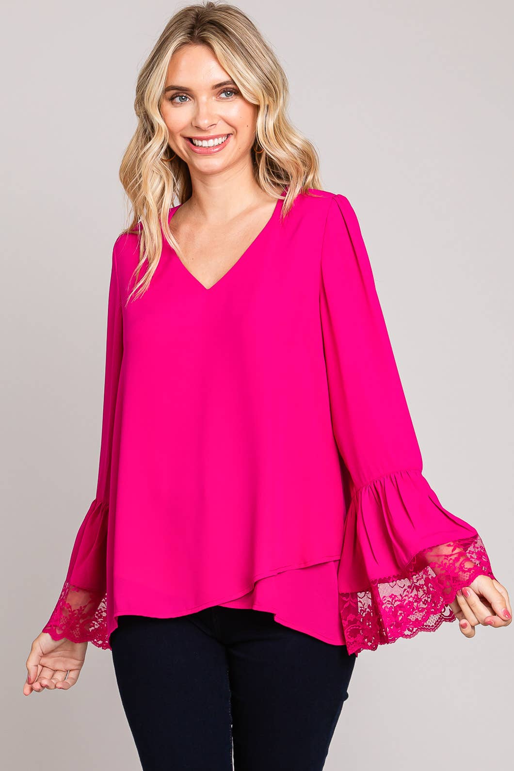 Lace Detail Long Sleeve Top