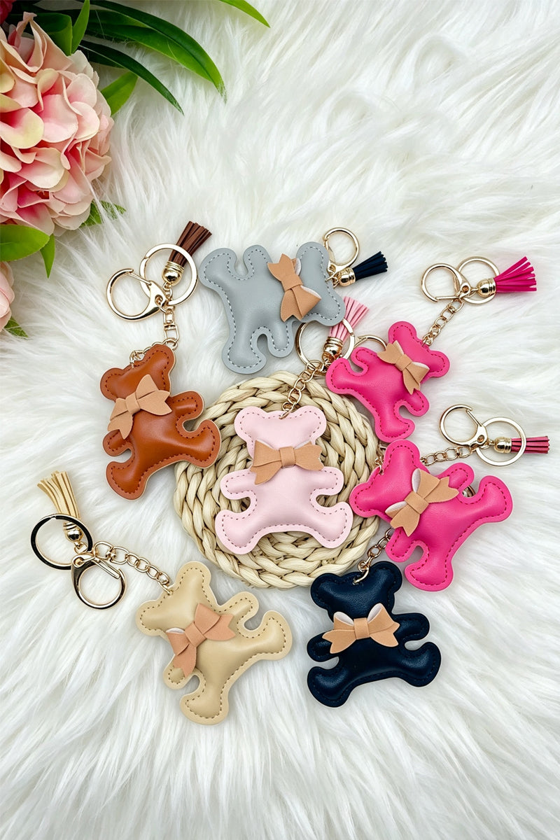 Vegan Leather Teddy Bag Charm