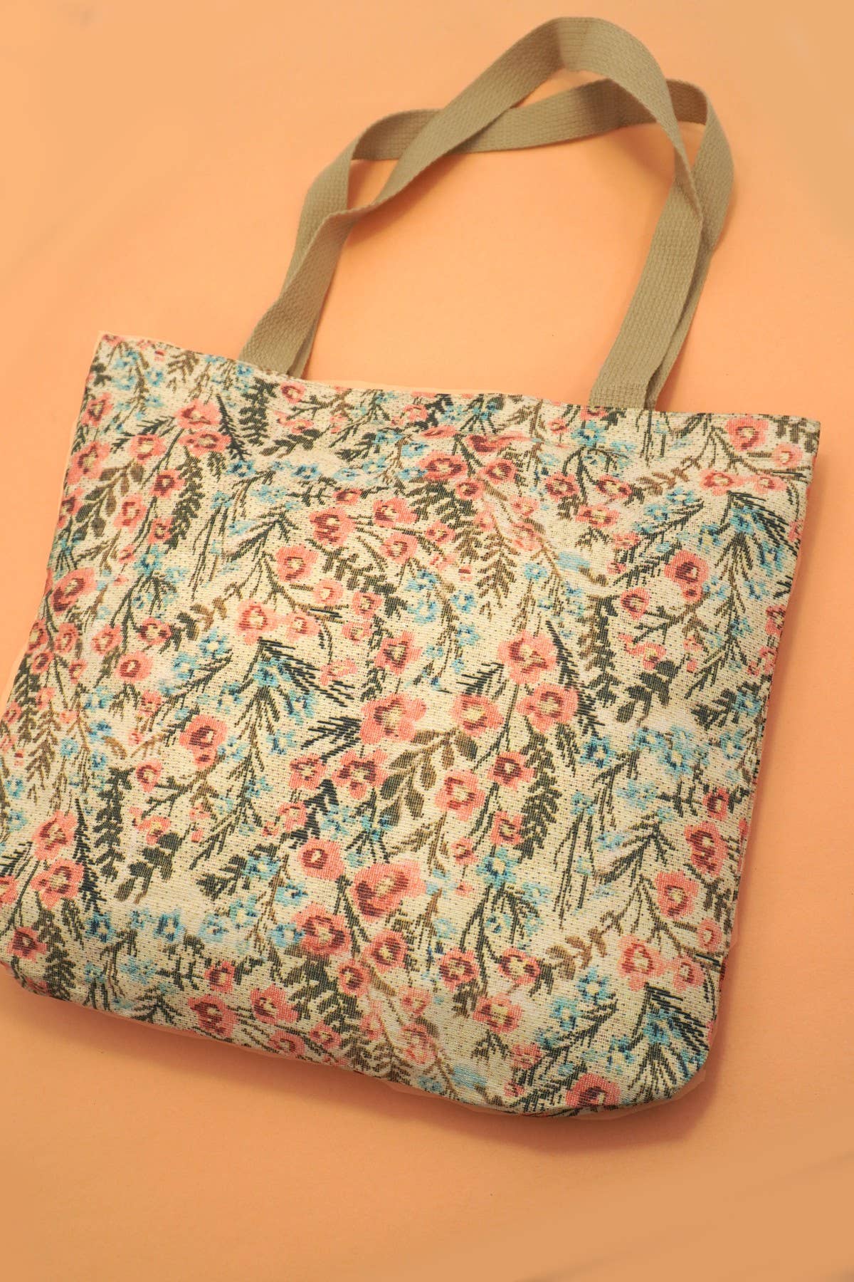 Embroidered Floral Tote Bag