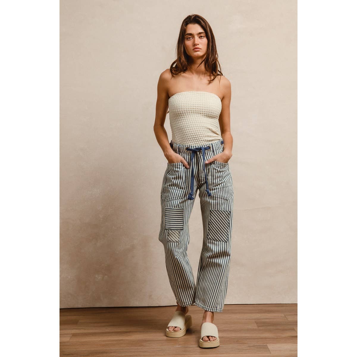 Striped Twill Pants