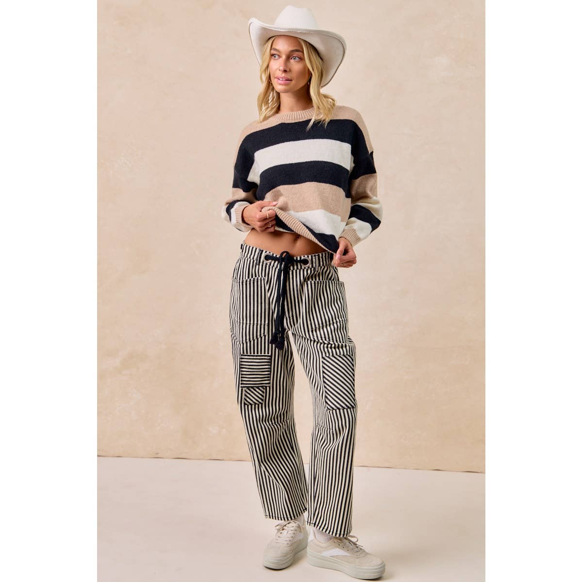 Striped Twill Pants