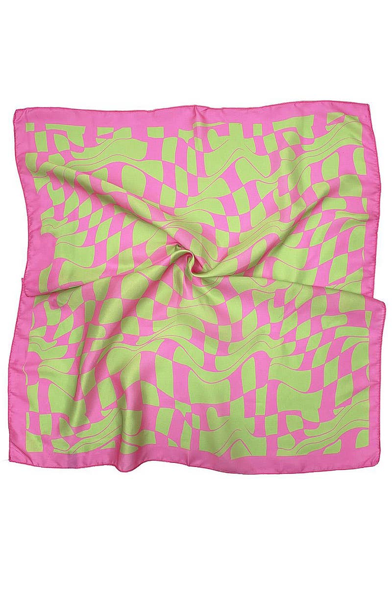 Wavy Square Print Square Scarf