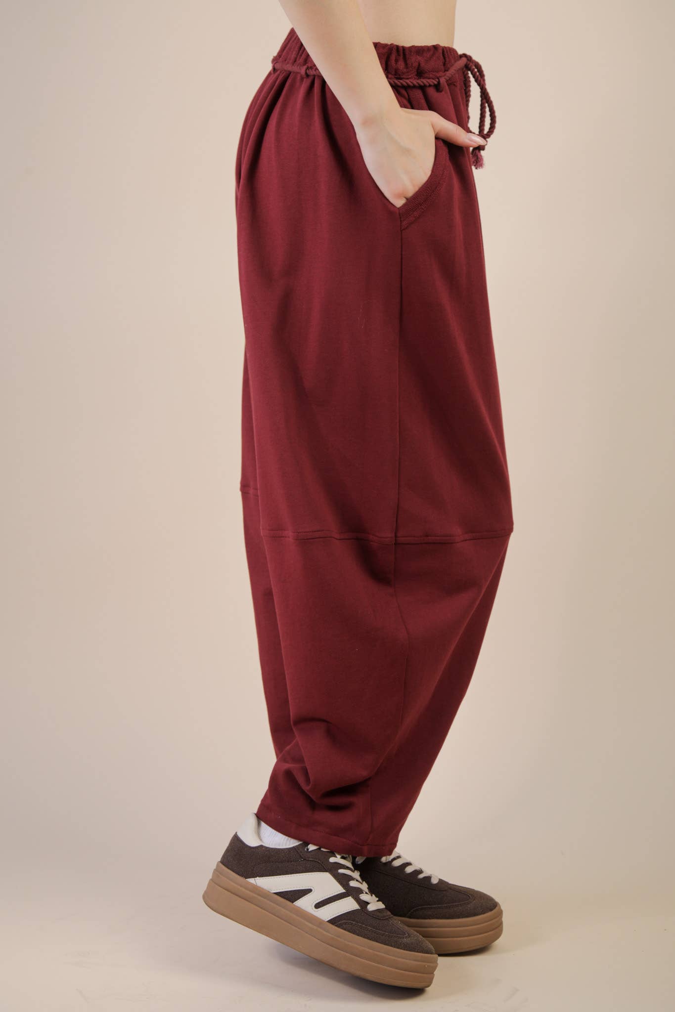 Braid Waist Strip Barrel Pants