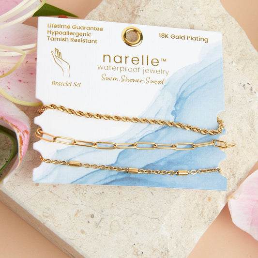 Waterproof Bracelets Narelle Twisted Chain Trio Set