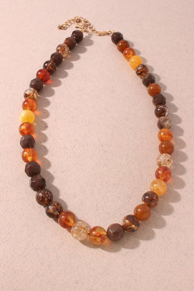 Multi Color Faceted Beaded Necklace