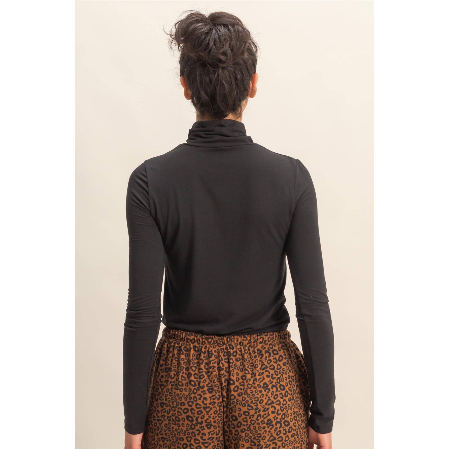 Turtleneck Long Sleeve Fitted Top