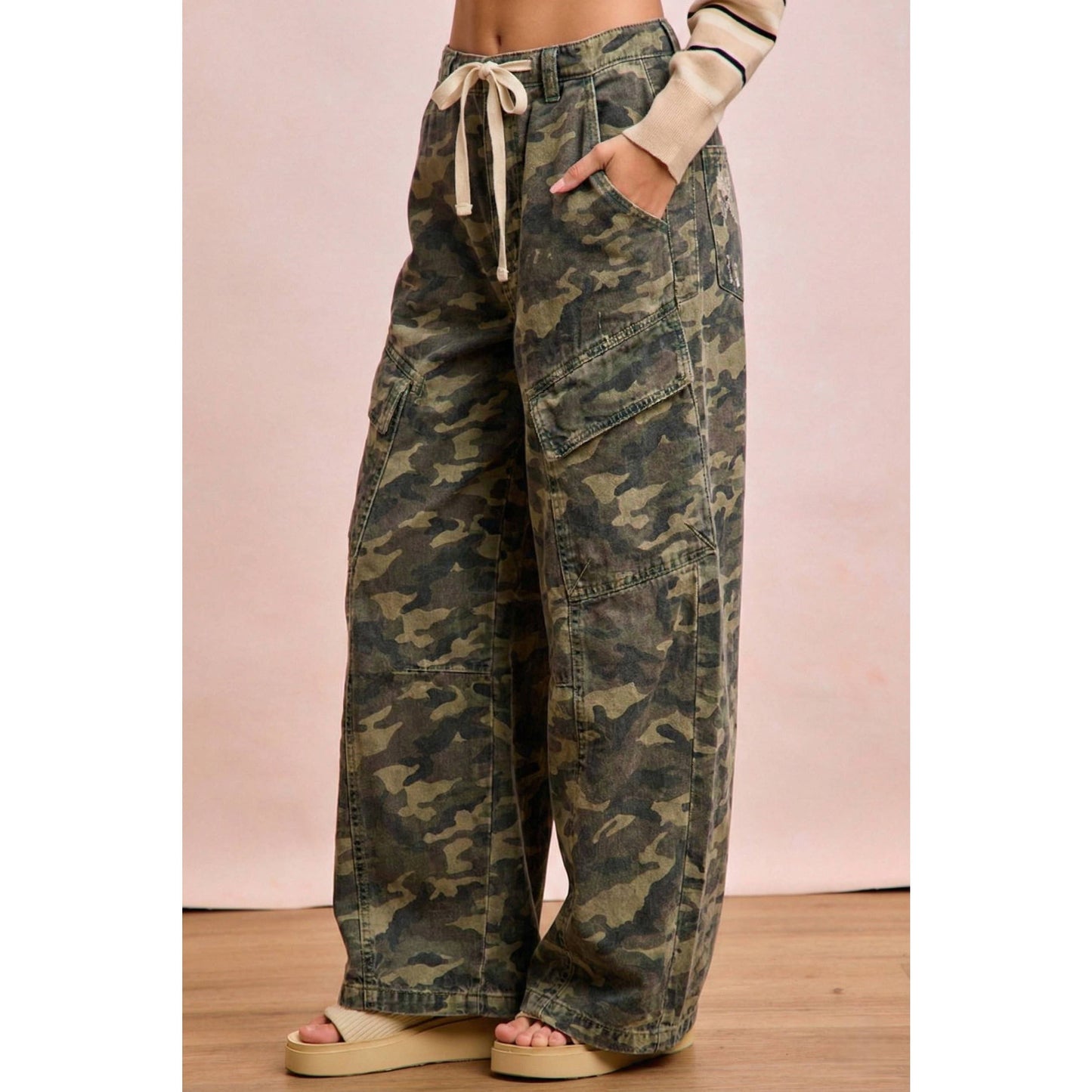 Camo Baggy Barrel Cargo Pants
