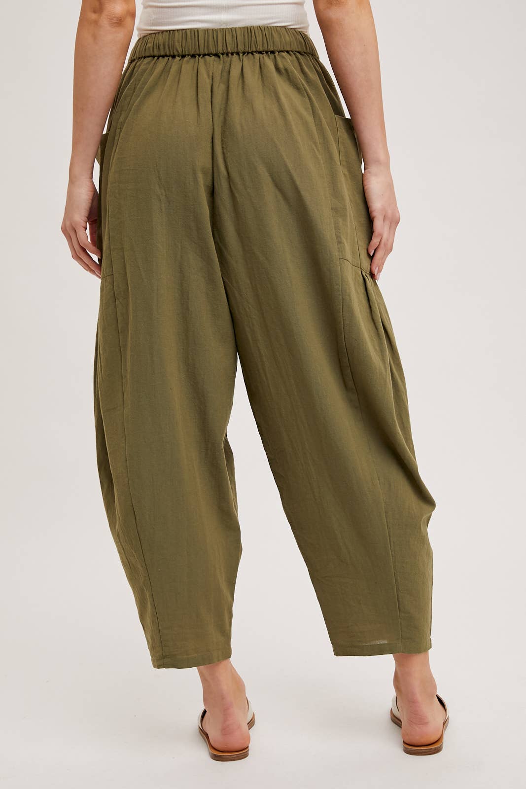 Linen Blend Wide Leg Pants