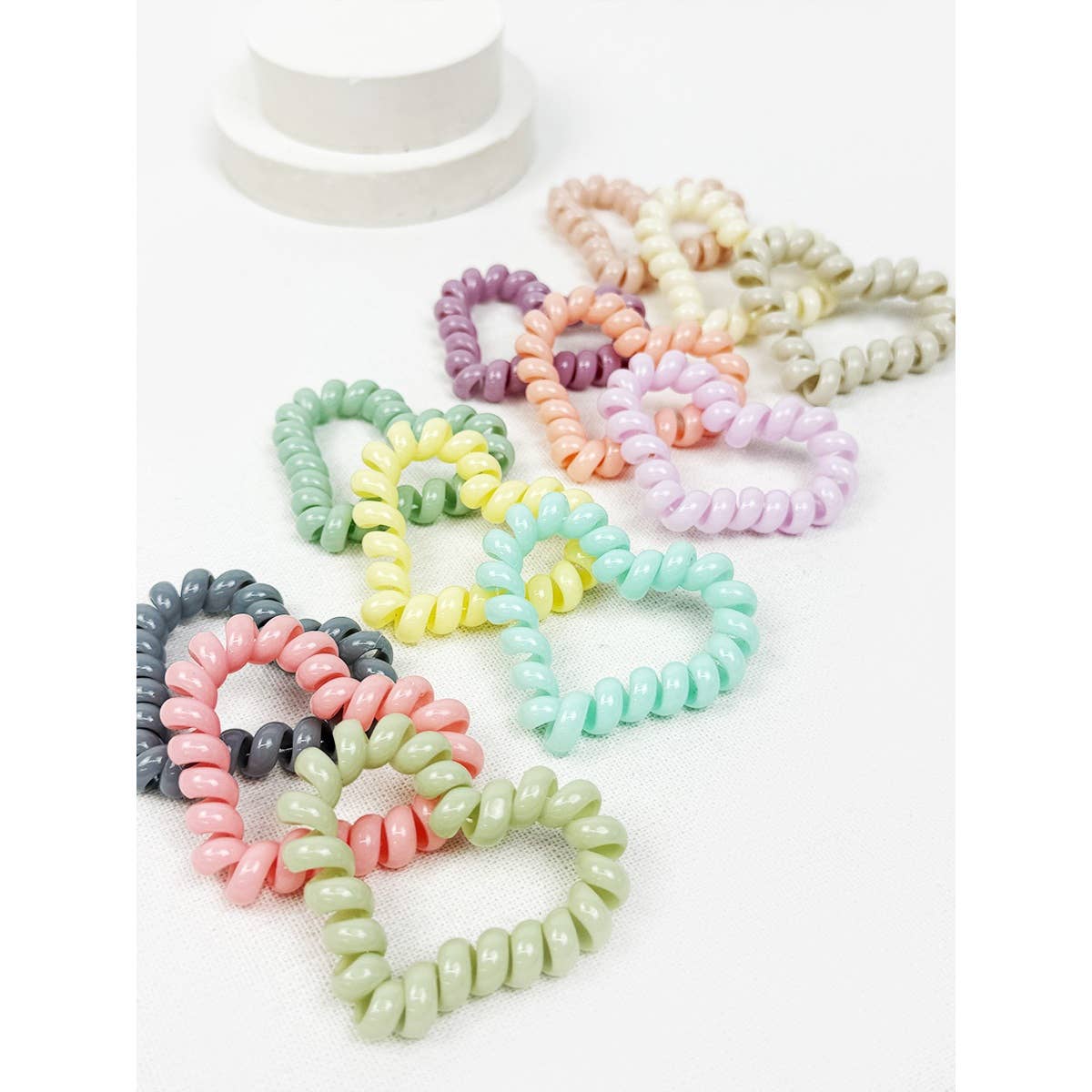 Heart Shape of Spiral Hair Tie Set