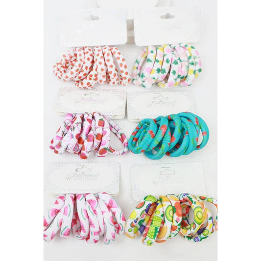 Fruit Print Hair Tie Set