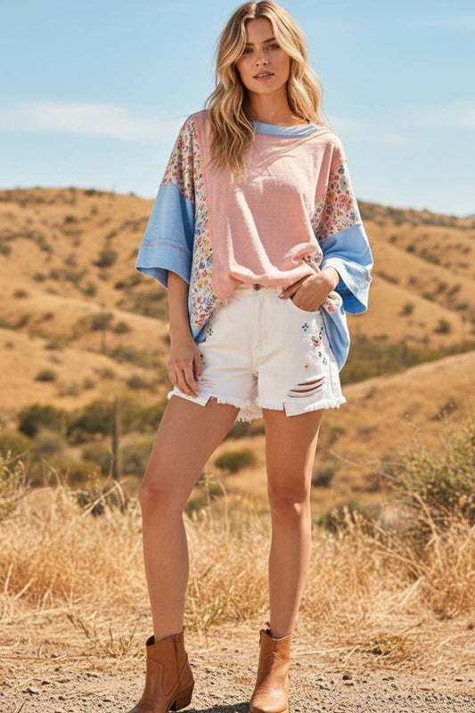 Lace Floral Patchwork Top